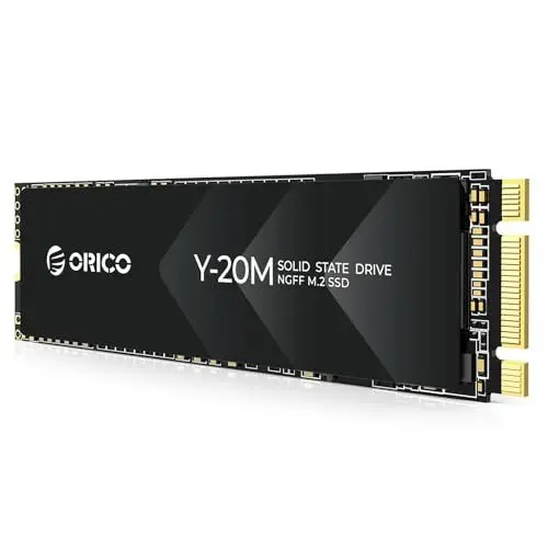 Produktbild: ORICO 128GB M.2 2280 SATA SSD, SATA III 6Gbps M2 SSD mit B+M Schlüssel, 500MB/s Internes Solid State Laufwerk für Desktop/Laptop - Y20M