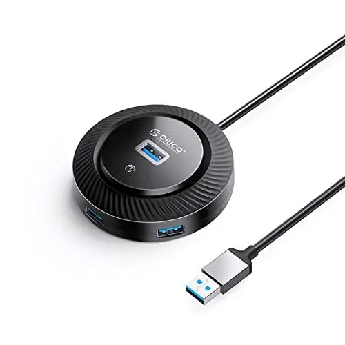 Produktbild: ORICO 4-Port USB 3.0 Hub, USB 3.0 Hub Splitter mit extra Stromversorgungsanschluss für MacBook, Mac Pro/Mini, iMac, XPS, Surface Pro, Notebook PC, USB Flash Drives, Mobile HDD und mehr