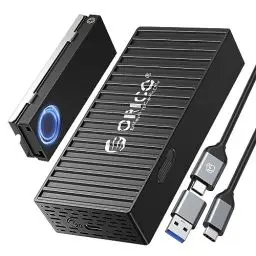 Produktbild: ORICO M.2 20Gbps NVME SSD Gehäuse, Werkzeugfreier USB3.2 Gen2x2 USB C Adapter Externer Case mit 2-in-1-Datenkabel für M.2 NVMe 2280 SSD mit UASP, Trim, Black, 9620