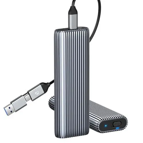 Produktbild: ORICO M.2 NVMe SSD Gehäuse, 10 Gbps USB3.2 USB-C Werkzeuglos Aluminium-NVMe Adapter für M.2 PCIe NVMe M-Key 2230/2242/2260/2280 SSD, Externe M2 Gehäuse mit UASP Trim SMART- AM2G2
