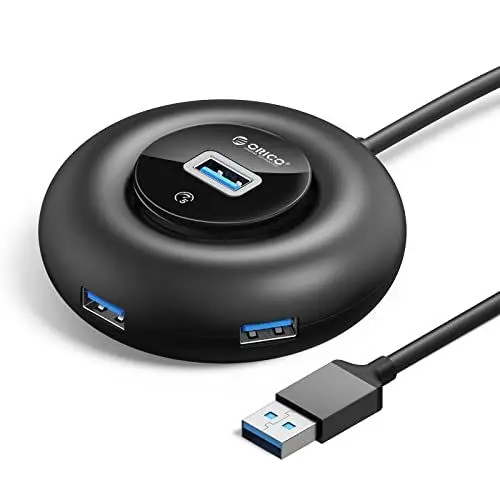 Produktbild: ORICO USB 3.0 Hub, 4 Port Verteiler Mit Extra Netzteil für MacBook, Mac Pro/Mini, iMac, XPS, Surface Pro, Notebook PC, Flash Drives, Mobile HDD und Mehr