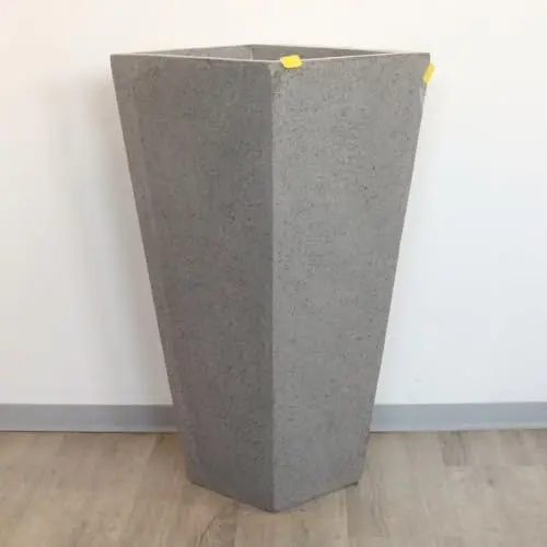 Produktbild: Oriental Galerie B-Ware Terrazzo Standwaschbecken Säulenwaschbecken Waschbecken Handwaschbecken Waschsäule Waschtisch 90cm hoch Stein Eckig Säule Grau