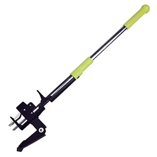 Produktbild: ORIENTOOLS Unkrautstecher,löwenzahnstecher 4 Stahlzähne,Unkrautentferner für effizientes Entfernen von Unkraut, Gartenwerkzeug mit silbernem Aluminiumgriff (103 cm)