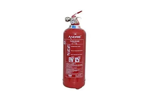 Produktbild: Orig. ANDRIS® Marken-Feuerlöscher 2L Schaum AB mit Manometer, EN 3 Stabiler Universalhalter (Wand/KFZ/Auto), Orig. ANDRIS® ISO Symbolschild & Prüfnachweis mit Jahresmarke