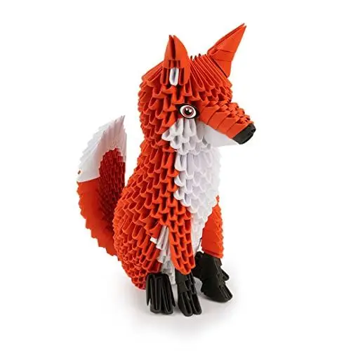 Produktbild: Origami 3D 501843-3D Origami Fuchs - Schöne 3D Papierskulptur mit patentierten Bauteilen und verständlicher Bauanleitung, 777 Teile, 8x15x20cm, ab 8 Jahre, Mittel