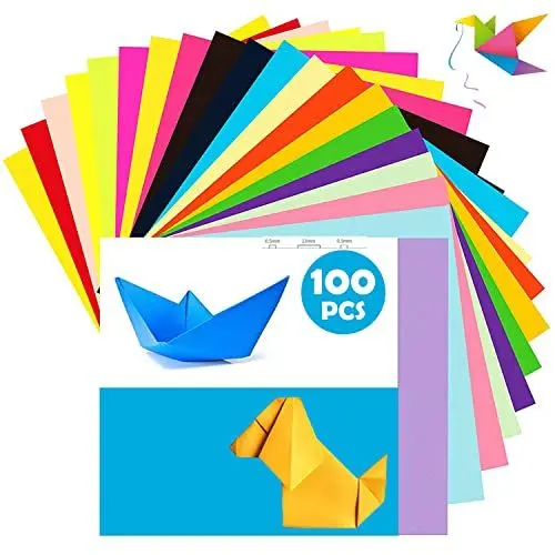 Produktbild: Origami Papier, 100 Blatt 50 Farben Farbiges Papier Faltpapier, Hochwertige Faltblätter für Kunst- und Bastelprojekte(15 x 15 cm)