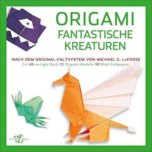 Produktbild: Origami für Kinder: Fantastische Kreaturen. 25 Anleitungen zum Origami Falten für Kinder inkl. Papier und 2 Bögen aus Goldmetall in einem Origami-Set. Mit praktischen Schritt-für-Schritt Anleitungen