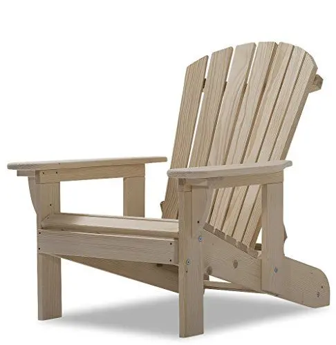 Produktbild: Original Dream-Chairs since 2007 Adirondack Stuhl Comfort“ Recliner aus Holz inkl. Footrest Comfort mit gerundeter Rückenlehne Gartenliege für Garten, Balkon, Terrasse, maximale Belastung 150 kg