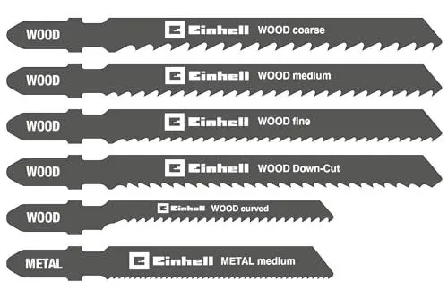 Produktbild: Original Einhell 10-tlg. Stichsägeblatt-Set (Stichsägen-Zubehör, T-Schaft, für Holz und Metall, inkl. Aufbewahrungsbox)