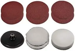 Produktbild: Original Einhell 9-tlg. Polierhauben- und Schleifpapier-Set (Polier- und Schleifmaschinen-Zubehör, passend für Einhell Polier- und Schleifmaschinen mit 150 mm)