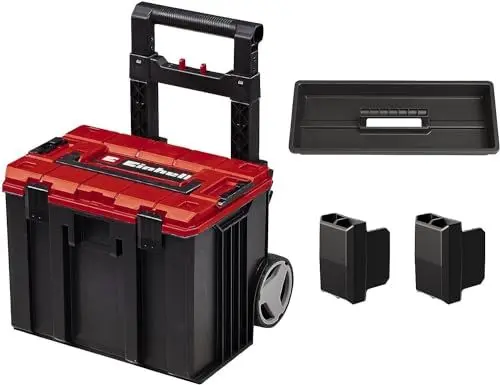 Produktbild: Original Einhell E-Case L Systemkoffer (max. 120 kg, universelle Aufbewahrung und Transport von Zubehör und Werkzeug, stapelbar, verknüpfbar)