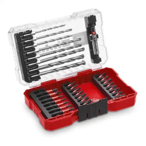 Produktbild: Original Einhell M-CASE 33-tlg. schlagfestes Bit- und Steinbohrer-Set (25-mm-Bits, 50-mm-Bits, Steinbohrer, 60-mm-Bithalter inkl. Aufbewahrungsbox)