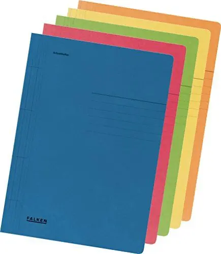 Produktbild: Original Falken 10er Pack Recycling-Schnellhefter DIN A4 farbig sortiert. Made in Germany Blauer Engel Hefter Papphefter Kartonschnellhefter Schulhefter Pappordner Mappe ideal für Schule und Uni