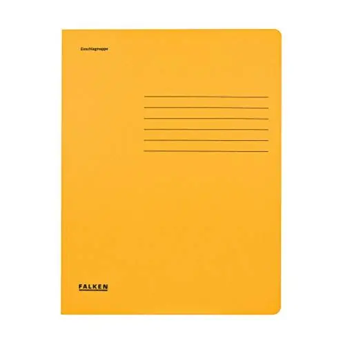 Produktbild: Original Falken 25er Pack Einschlagmappe. Made in Germany. Aus Recycling-Karton mit 3 Innenklappen für DIN A4 gelb Juris-Mappe Sammelmappe Dokumentenmappe Aufbewahrungsmappe