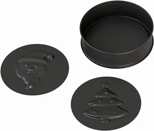 Produktbild: ORIGINAL KAISER Kaiser 3-in-1 Motiv Springform Weihnachten sehr Gute Antihaftbeschichtung attraktive Designs zum einfachen Dekorieren 3in1 Funktionalität, Stahl, black, 26 cm, 3-Einheiten