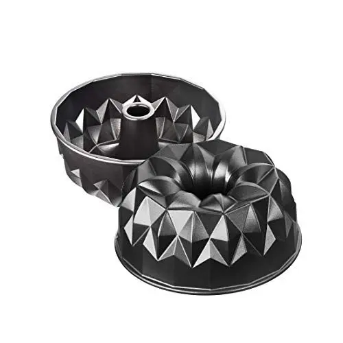 Produktbild: ORIGINAL KAISER KAISER Inspiration Design-Bundform Gugelhupf Ø 25 cm mit geometrischer Oberflächenstruktur Aluminiumguss beschichtet, Aluminium, Black