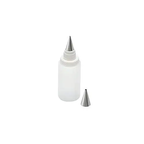 Produktbild: Original Kaiser Inspiration Spritzflasche mit 2 Edelstahl-Tüllen, Dekorierflasche, Quetschflasche 75 ml, Kekse verzieren, Beschriften von Torten, Kuchen, Tellerrand