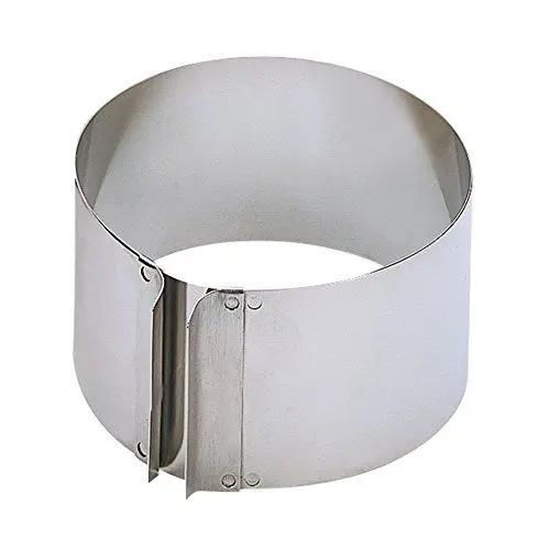 Produktbild: Original Kaiser Inspiration Tortenring 16,5 - 32 x 9 cm, mit Griffen, individuelle Größeneinstellung, extra hoher Rand, spülmaschinengeeignet, Silber