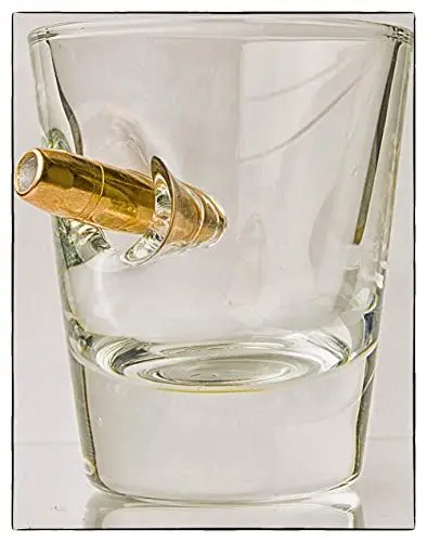 Produktbild: Original KolbergGlas mit echte Patrone Shotglas mit Projektil cal.308 SchotGläser, Whisky Glas Geschenkidee für Männer,Papa,Opa. Whisky, Geschenk für ihn.-Inhalt 4,5 cl