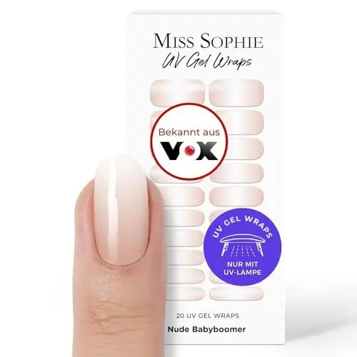 Produktbild: Original Miss Sophie UV Gel Nagelfolien Nude Babyboomer UV I 20 UV Gel Nagellack-Streifen mit Farbverlauf I Für Finger- & Fußnägel