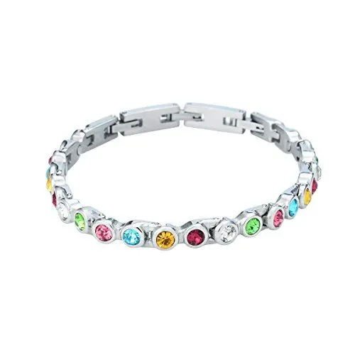 Produktbild: Original Tennis Energie Sport Magnetarmband Farbenspiel mit vielen bunten Swarovski Crystals Energetix 4you 448 vergleichbar Magnetix 463 S/M