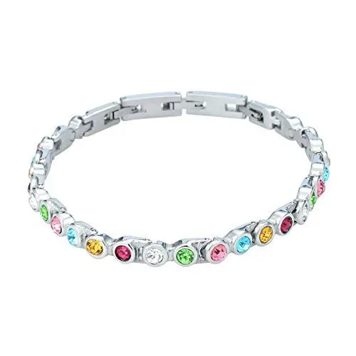 Produktbild: Original Tennis Energie Sport Magnetarmband Farbenspiel mit vielen bunten Swarovski Kristallen Energetix 4you 448 vergleichbar Magnetix 463 L/XL