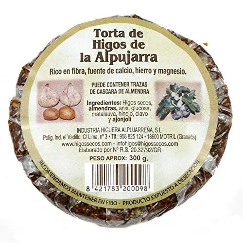 Produktbild: Original spanisches Feigenbrot mit Mandeln - 100 % natürlich - Superfood - Vegan - rund - 300 Gramm