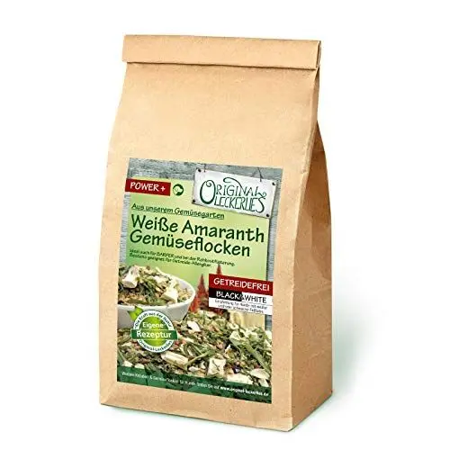 Produktbild: Original-Leckerlies: Black&White weiße Amaranth-Gemüseflocken, 500g getreidefrei Gemüseflocken, Hundeflocken, Hundefutter, Naturprodukt für Hunde, barfen
