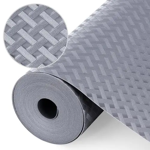 Produktbild: Origuuds Schubladenmatte, Wasserdichtem Schubladenauskleidung Antirutschmatte Kühlschrankauskleidungen Nicht Klebende für Küchenschränke Schubladen Schrank (Grau/30cm x 150cm)