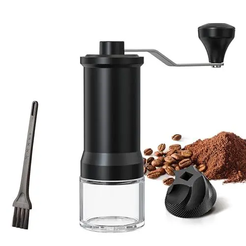 Produktbild: OrkeyDolk®Handkaffeemühle, manuelle Kaffeemühle mit hochpräzisen Keramik-Kegelmahlwerk, 30-stufig einstellbar, für Aeropress, Espresso, Pour Over, French Press und Moka-Kännchen.