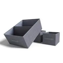 Produktbild: ORLISA Kleiderschrank Organizer Geeignet für Pullover, Badetücher, Bettwäsche, Aufbewahrung-2er Boxen Set große Aufbewahrungsboxen -Faltbare Washable extra große Kisten für Schrank 50x40x20 cm