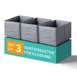 Produktbild: ORLISA Schrank Organizer Geeignet für Kleidung, Sportkleidung, Yogahosen, Aufbewahrung-2er Boxen Set Aufbewahrungsboxen -Faltbare Washable für Schubladen Organizer 30x21x18 cm