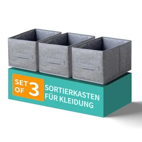 Produktbild: ORLISA Schrank Organizer Geeignet für Kleidung, Sportkleidung, Yogahosen, Aufbewahrung-2er Boxen Set Aufbewahrungsboxen -Faltbare Washable für Schubladen Organizer 30x21x18 cm