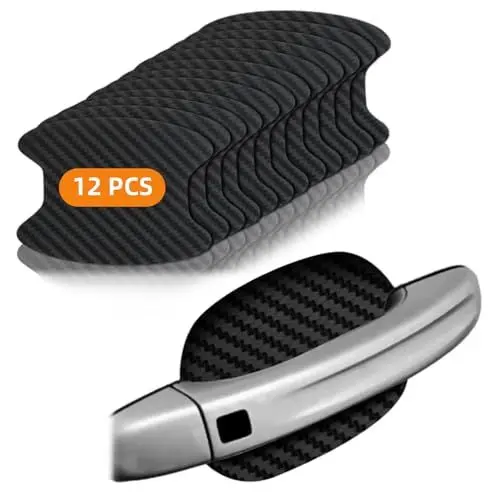 Produktbild: Ormromra 12 PCS Schwarz Auto Türgriff Selbtklebende Schutzfolie, Schutzfolie zum Schutz vor Kratzern, Universelle für Griffschalen Griffmulden Meisten Fahrzeuge