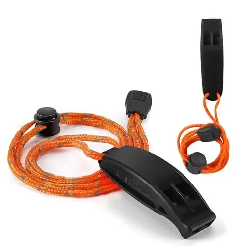 Produktbild: Ormromra 2 Stück Notfallpfeife, Trillerpfeife Laut Notfall, Mit Reflektierendem Lanyard, Super Laute Sicherheitspfeife, Sicherheitspfeifen Für Camping, Klettern, Schwimmen, Überleben