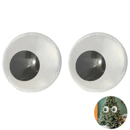 Produktbild: Ormromra 2 Stück Selbstklebende Wackelaugen, 15 cm große Wackelaugen, Kunststoff Augen zum Basteln für Heimwerkerhandwerk Partydekorationen, Kühlschrank, Tür, Baum, Auto, Klassenzimmer