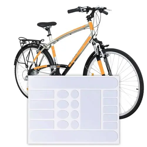 Produktbild: Ormromra Fahrrad Lackschutzfolie Weiß Transparent, Fahrrad Lack Rahmen Schutz, Fahrrad Schutzfolie für Mountainbik, Trekkingrad, Rennrad