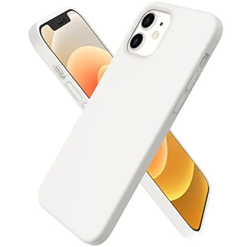 Produktbild: ORNARTO kompatibel mit iPhone 12 | 12 Pro 6,1 Silikon Case, Hülle Ultra Dünne Voller Schutz Flüssig Silikon Handyhülle Schutz für iPhone 12 Pro/iPhone 12(2020) 6,1 Zoll Weiß