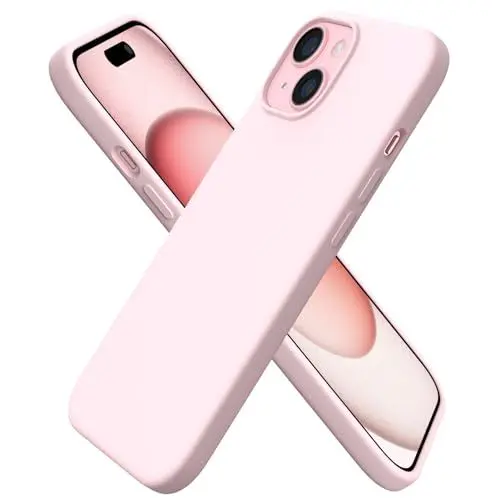 Produktbild: ORNARTO kompatibel mit iPhone 15 Hülle Silikon 6,1 Zoll, dünne Handyhülle iPhone 15 aus flüssigem Silikon, Kratzfeste und stoßfeste Schutzhülle iPhone 15 Hülle(2023) - Rosa
