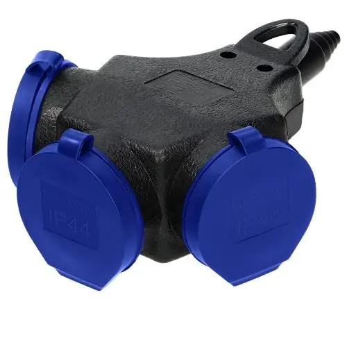 Produktbild: ORNO AE-13209(GS) Werkstatt Schuko Stecker Aussen Wasserdicht IP44 3x2P+E Schuko Schwarz