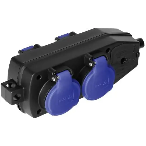 Produktbild: ORNO AE-13237(GS) Hermetischer Verteiler mit 4-Steckdosen Schlagfest IP44 Stecker Schuko Version