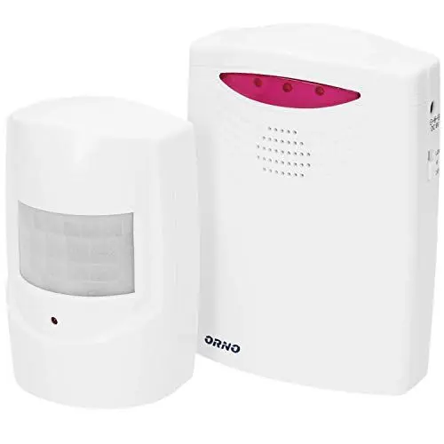 Produktbild: ORNO MA-705 Drahtlose Bewegungsmelder mit Alarm, Reichtweite 120m, IP44 Wasserdicht || 1 Bewegungsmelder inklusive