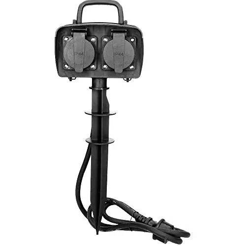 Produktbild: Orno OR-AE-13138(GS) Gartensteckdose 2-fach IP44 Wasserdicht 1,5m Kabel 3680W 16A, grau