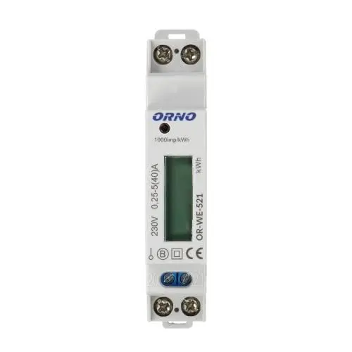 Produktbild: Orno WE-521 LCD Digitaler Wechselstromzähler 1-Phasen-Anzeige des Stromverbrauchs mit MID Zertifikat und Impulsausgang
