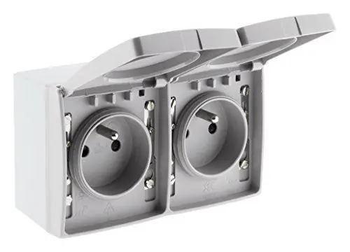Produktbild: Zenitech - Doppelsteckdose 16A 2P+E wasserdicht IP55 - Orok