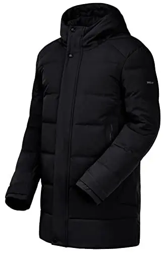 Produktbild: Orolay Herren Daunenmantel Steppjacke Winddichter Winterparka Schwarz S
