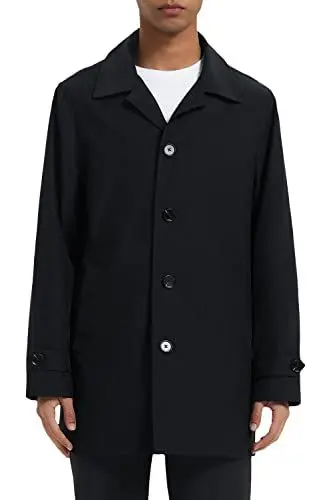 Produktbild: Orolay Herren Trenchcoat Outwear mit Klassischer Reversleiste Taschen Freizeitjacke Schwarz XL