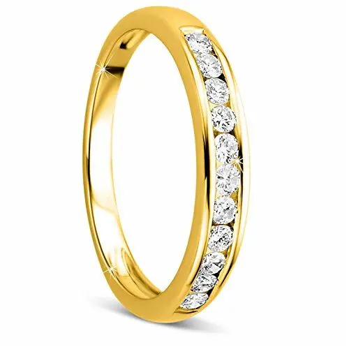 Produktbild: Orovi Damen-Ring Memoire Hochzeitsring GelbGold 14 Karat (585) Brillianten 0.33 carat Verlobungsring Diamantring