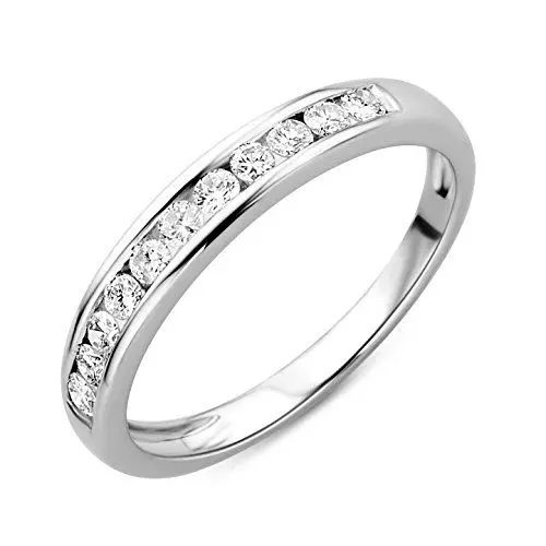 Produktbild: Orovi Damen-Ring Memoire Hochzeitsring Weißgold 14 Karat (585) Brillianten 0.33 carat Verlobungsring Diamantring