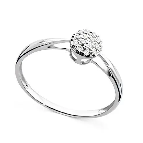Produktbild: OROVI Damen Verlobungsring Gold Diamantring 9 Karat (375) Brillianten 0.07crt Weißgold Ring mit Diamanten